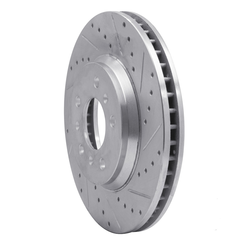 Buick Lucerne Brake Rotor (1) - Front Right - R1 Concepts - Drilled & Slotted - Silver - `06-`16